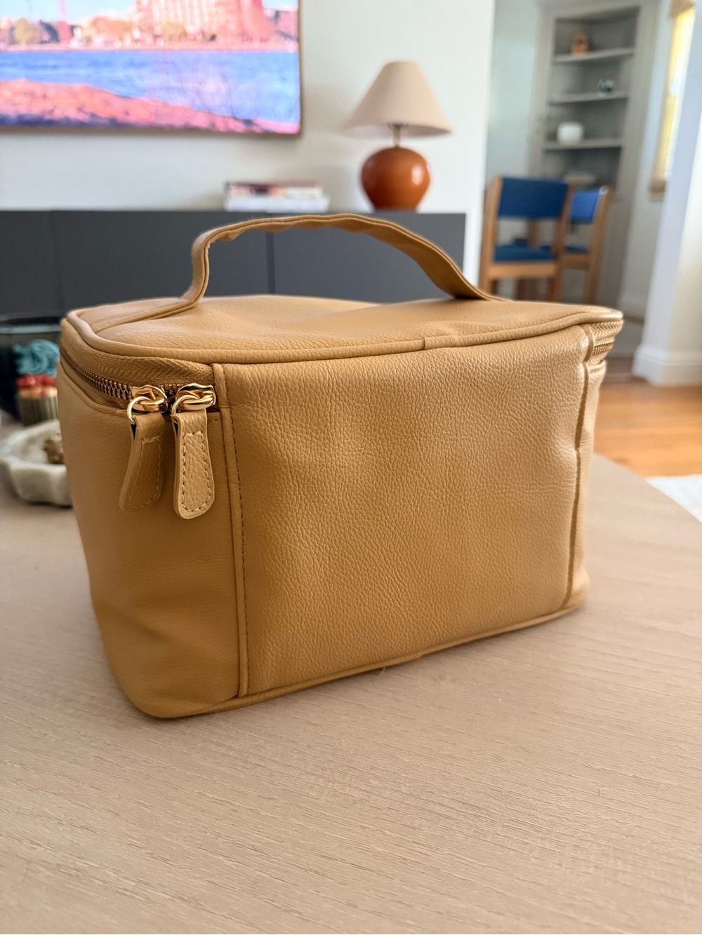 Vegan Leather Train Makeup Case - Picture 2 of 4